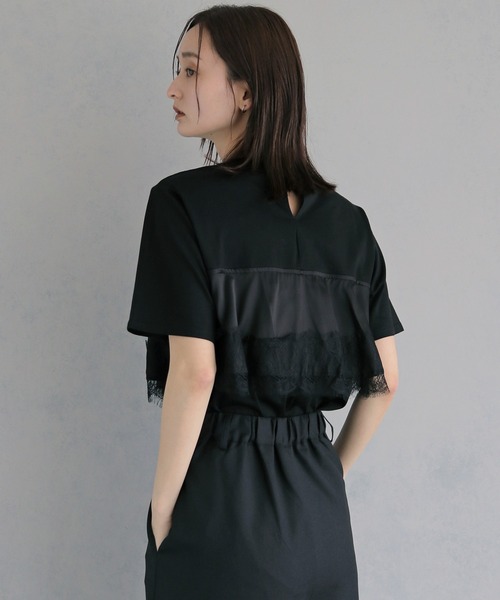 &g'aime（アンジェム）の「【&ｇ'aime 】サテンビスチェレイヤードT　Satin Bustier Layered Tee（Tシャツ/カットソー・レディース・ホワイト/ブラック・FREE）」の9枚目の写真