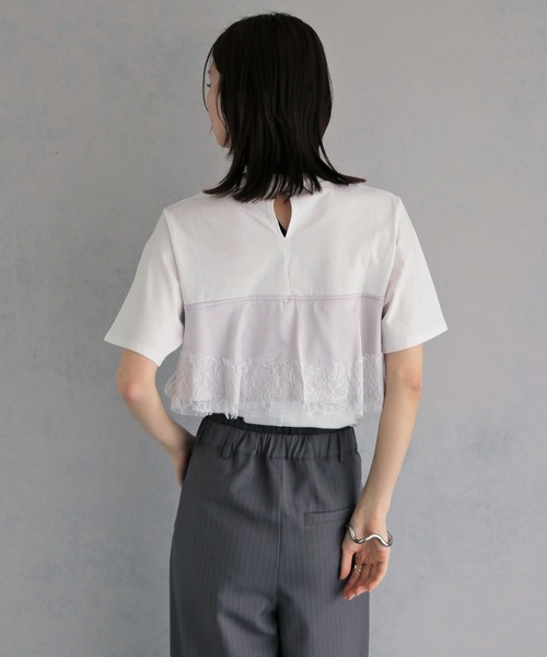 &g'aime（アンジェム）の「【&ｇ'aime 】サテンビスチェレイヤードT　Satin Bustier Layered Tee（Tシャツ/カットソー・レディース・ホワイト/ブラック・FREE）」の20枚目の写真