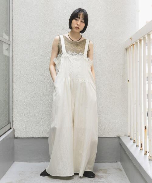 KBF(ケイビーエフ)の「レースオンピンタックサロペット(その他パンツ・レディース・ブラック/ブラウン/アイボリー・ONE)」の7枚目の写真