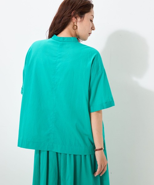 GALLORIA(ギャローリア)の「【セットアップで着られる】インド綿クロップドシャツ(シャツ/ブラウス・レディース・ターコイズブルー/ブルー/ホワイト・LL/L/S/M)」の6枚目の写真