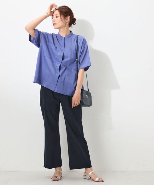 GALLORIA(ギャローリア)の「【セットアップで着られる】インド綿クロップドシャツ(シャツ/ブラウス・レディース・ターコイズブルー/ブルー/ホワイト・LL/L/S/M)」の11枚目の写真
