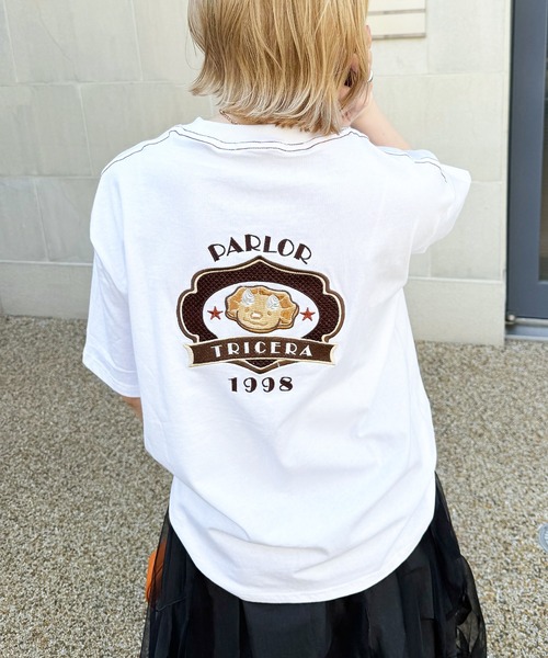 DOUBLE NAME(ダブルネーム)の「PARLOR刺しゅうTEE(パンケーキ)(Tシャツ/カットソー・レディース・イエロー/ブラック系/オフホワイト・FREE)」の5枚目の写真