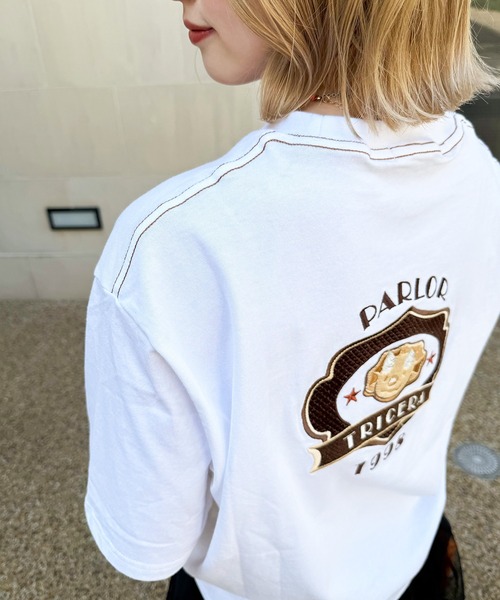 DOUBLE NAME(ダブルネーム)の「PARLOR刺しゅうTEE(パンケーキ)(Tシャツ/カットソー・レディース・イエロー/ブラック系/オフホワイト・FREE)」の8枚目の写真