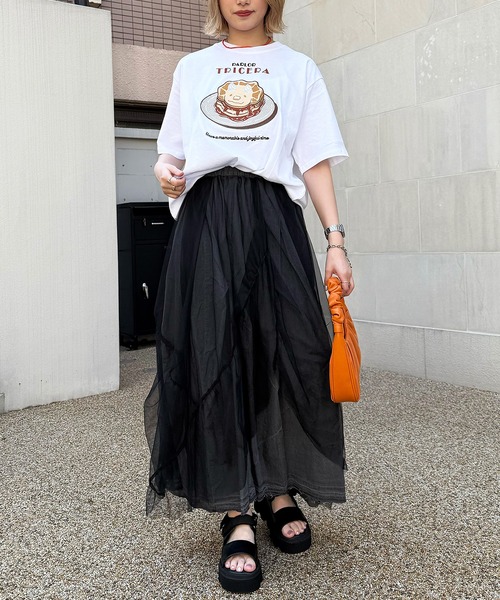 DOUBLE NAME(ダブルネーム)の「PARLOR刺しゅうTEE(パンケーキ)(Tシャツ/カットソー・レディース・イエロー/ブラック系/オフホワイト・FREE)」の9枚目の写真