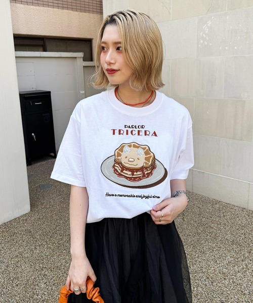 DOUBLE NAME(ダブルネーム)の「PARLOR刺しゅうTEE(パンケーキ)(Tシャツ/カットソー・レディース・イエロー/ブラック系/オフホワイト・FREE)」の11枚目の写真