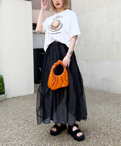 DOUBLE NAME(ダブルネーム)の「PARLOR刺しゅうTEE(パンケーキ)(Tシャツ/カットソー・レディース・イエロー/ブラック系/オフホワイト・FREE)」の12枚目の写真