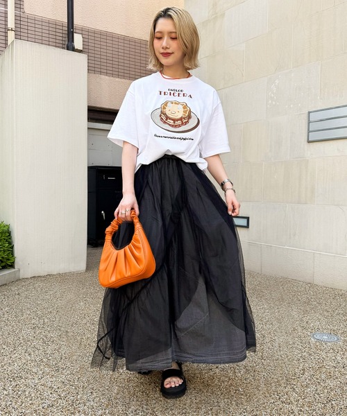DOUBLE NAME(ダブルネーム)の「PARLOR刺しゅうTEE(パンケーキ)(Tシャツ/カットソー・レディース・イエロー/ブラック系/オフホワイト・FREE)」の13枚目の写真