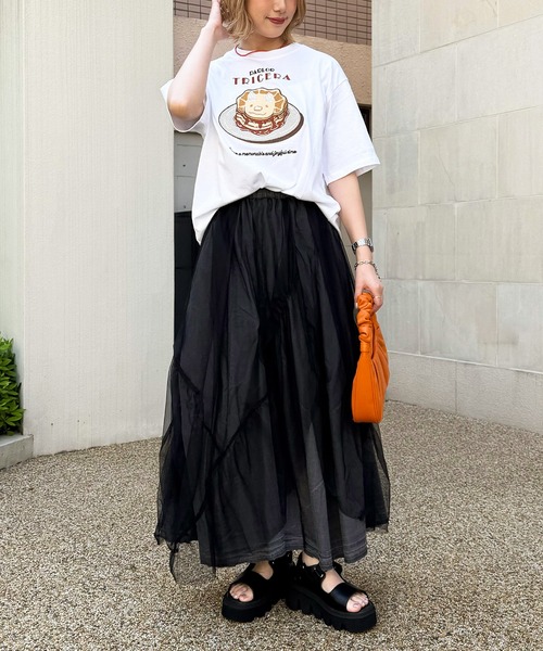 DOUBLE NAME(ダブルネーム)の「PARLOR刺しゅうTEE(パンケーキ)(Tシャツ/カットソー・レディース・イエロー/ブラック系/オフホワイト・FREE)」の14枚目の写真