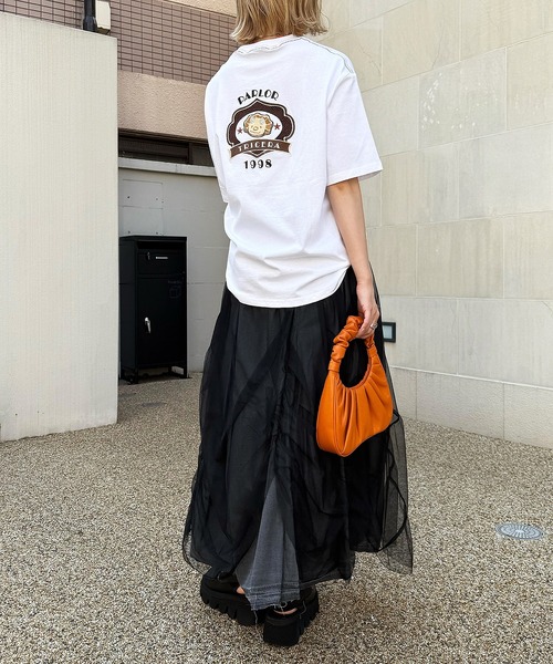 DOUBLE NAME(ダブルネーム)の「PARLOR刺しゅうTEE(パンケーキ)(Tシャツ/カットソー・レディース・イエロー/ブラック系/オフホワイト・FREE)」の16枚目の写真