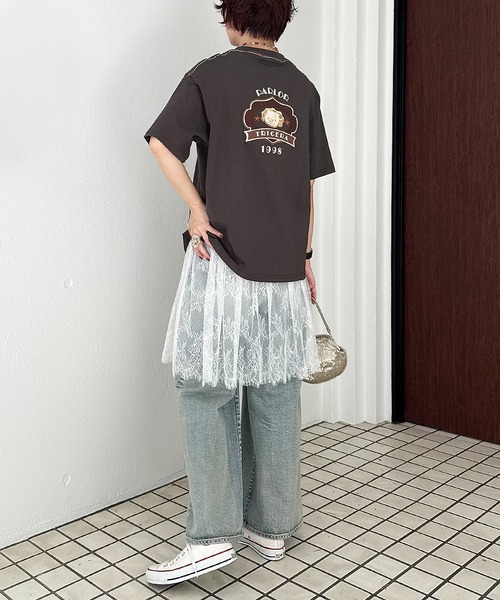 DOUBLE NAME(ダブルネーム)の「PARLOR刺しゅうTEE(パンケーキ)(Tシャツ/カットソー・レディース・イエロー/ブラック系/オフホワイト・FREE)」の21枚目の写真