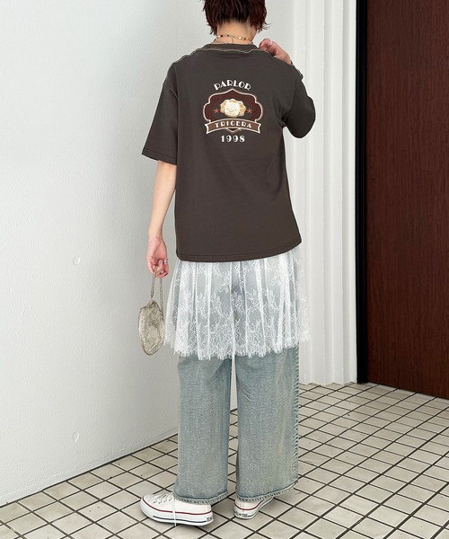 DOUBLE NAME(ダブルネーム)の「PARLOR刺しゅうTEE(パンケーキ)(Tシャツ/カットソー・レディース・イエロー/ブラック系/オフホワイト・FREE)」の22枚目の写真