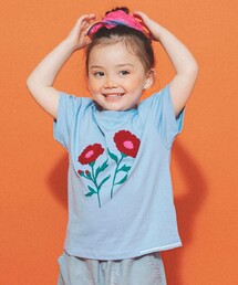aBity select（アビティセレクト）の「【aBity select./アビティセレクト】サガラ刺繍フラワー半袖Tシャツ（Tシャツ/カットソー）」