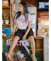 FLATWAVE IN SEOUL（フラットウェーブインソウル）の「Oloa Print Crop T-Shirts Purple（Tシャツ/カットソー）」