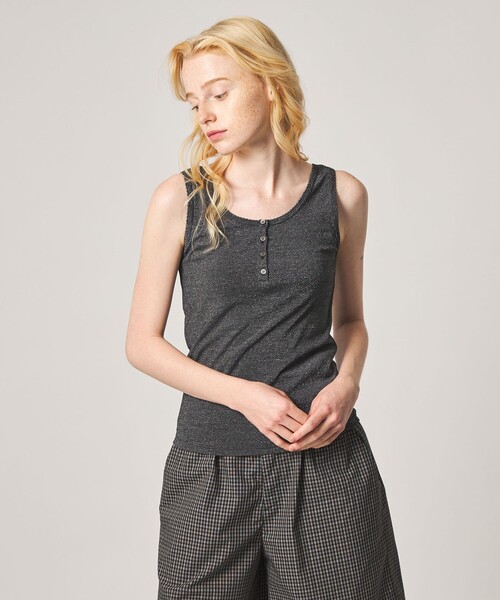 Steven Alan(スティーブンアラン)の「<Steven Alan>ラメジャージー タンクトップ(タンクトップ・レディース・ベージュ/ネイビー/グレー系・FREE)」の3枚目の写真