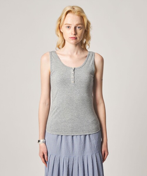 Steven Alan(スティーブンアラン)の「<Steven Alan>ラメジャージー タンクトップ(タンクトップ・レディース・ベージュ/ネイビー/グレー系・FREE)」の9枚目の写真
