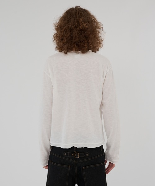 WISH FOR EVER（ウィッシュフォーエバー）の「ASSORT SLAB LIKE HENRY NECK LONG SLEEVE/アソートスラブライクヘンリーネックロングスリーブ（Tシャツ/カットソー・メンズ・ブラック系/チャコールグレー/ホワイト/ホワイト系/ブラック/ミント/グレー/ブラウン/ネイビー系/イエロー/ブルー/ネイビー/バーガンディー/グリーン系・SMALL/MEDIUM/LARGE）」の20枚目の写真