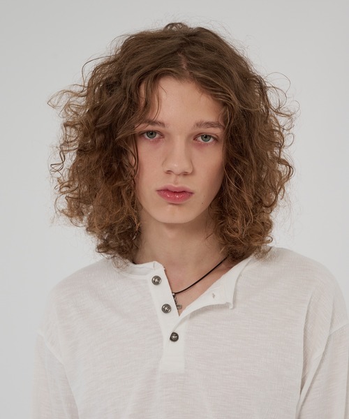 WISH FOR EVER（ウィッシュフォーエバー）の「ASSORT SLAB LIKE HENRY NECK LONG SLEEVE/アソートスラブライクヘンリーネックロングスリーブ（Tシャツ/カットソー・メンズ・ブラック系/チャコールグレー/ホワイト/ホワイト系/ブラック/ミント/グレー/ブラウン/ネイビー系/イエロー/ブルー/ネイビー/バーガンディー/グリーン系・SMALL/MEDIUM/LARGE）」の21枚目の写真