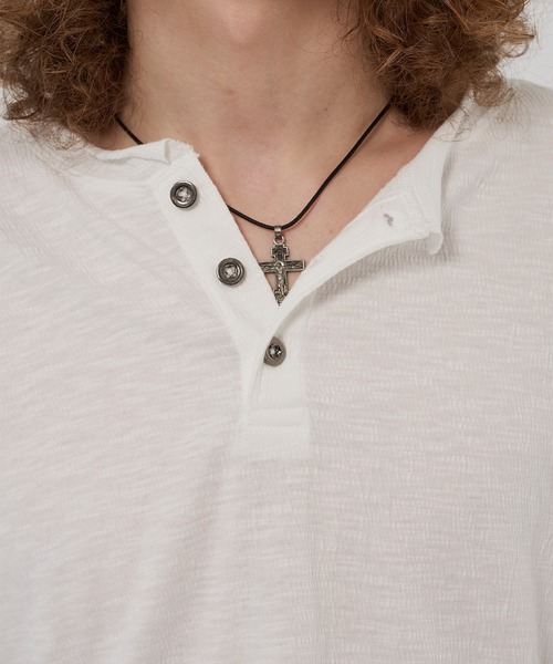 WISH FOR EVER（ウィッシュフォーエバー）の「ASSORT SLAB LIKE HENRY NECK LONG SLEEVE/アソートスラブライクヘンリーネックロングスリーブ（Tシャツ/カットソー・メンズ・ブラック系/チャコールグレー/ホワイト/ホワイト系/ブラック/ミント/グレー/ブラウン/ネイビー系/イエロー/ブルー/ネイビー/バーガンディー/グリーン系・SMALL/MEDIUM/LARGE）」の22枚目の写真