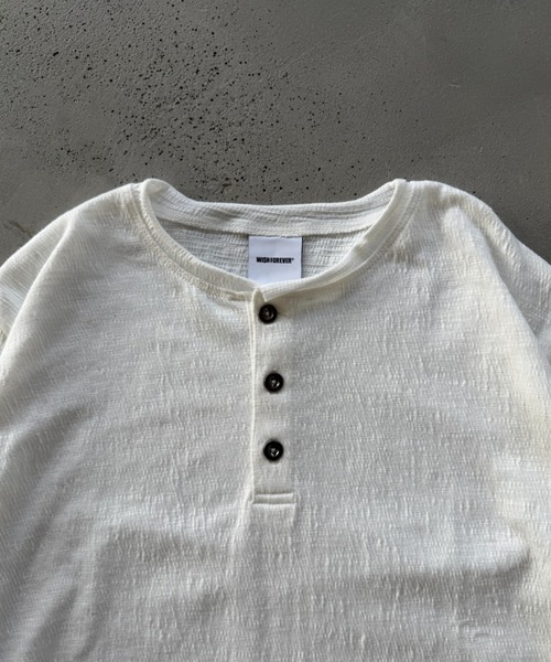 WISH FOR EVER（ウィッシュフォーエバー）の「ASSORT SLAB LIKE HENRY NECK LONG SLEEVE/アソートスラブライクヘンリーネックロングスリーブ（Tシャツ/カットソー・メンズ・ブラック系/チャコールグレー/ホワイト/ホワイト系/ブラック/ミント/グレー/ブラウン/ネイビー系/イエロー/ブルー/ネイビー/バーガンディー/グリーン系・SMALL/MEDIUM/LARGE）」の15枚目の写真