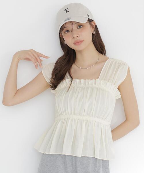PROPORTION BODY DRESSING(プロポーションボディドレッシング)の「ギャザーブラウス / 1216210700(シャツ/ブラウス・レディース・ホワイト系その他/ピンク/ブラック・FREE)」の1枚目の写真