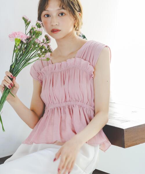 PROPORTION BODY DRESSING(プロポーションボディドレッシング)の「ギャザーブラウス / 1216210700(シャツ/ブラウス・レディース・ホワイト系その他/ピンク/ブラック・FREE)」の3枚目の写真