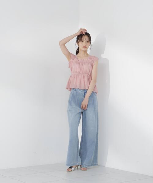 PROPORTION BODY DRESSING(プロポーションボディドレッシング)の「ギャザーブラウス / 1216210700(シャツ/ブラウス・レディース・ホワイト系その他/ピンク/ブラック・FREE)」の4枚目の写真