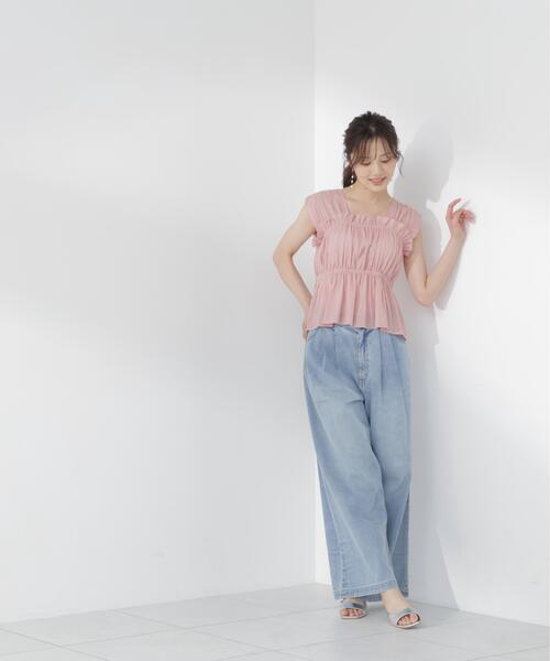 PROPORTION BODY DRESSING(プロポーションボディドレッシング)の「ギャザーブラウス / 1216210700(シャツ/ブラウス・レディース・ホワイト系その他/ピンク/ブラック・FREE)」の5枚目の写真