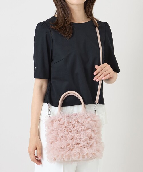 TO BE CHIC(トゥー ビー シック)の「チュールフリルバッグ(ハンドバッグ・レディース・ベージュ系その他4/ピンク系その他2・FREE)」の3枚目の写真