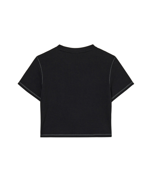 MIHAK(ミハク)の「ストロークロゴステッチクロップTシャツ (ブラック)(Tシャツ/カットソー・レディース・その他・1/2)」の5枚目の写真