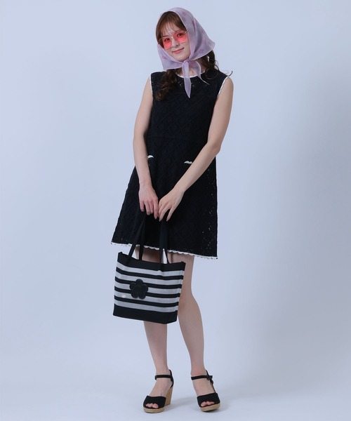 MARY QUANT(マリークワント)の「メッシュボーダーニット トート(トートバッグ・レディース・ブラック/ネイビー/ライトブルー・FREE)」の14枚目の写真