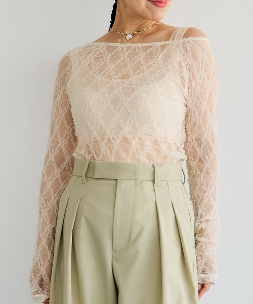 IENA LA BOUCLE(イエナラブークル)の「IENA LA BOUCLE ダイヤlaceカットソー(Tシャツ/カットソー・レディース・ホワイト/ブラック・FREE)」の20枚目の写真