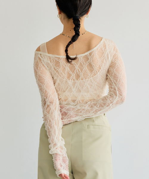 IENA LA BOUCLE(イエナラブークル)の「IENA LA BOUCLE ダイヤlaceカットソー(Tシャツ/カットソー・レディース・ホワイト/ブラック・FREE)」の18枚目の写真