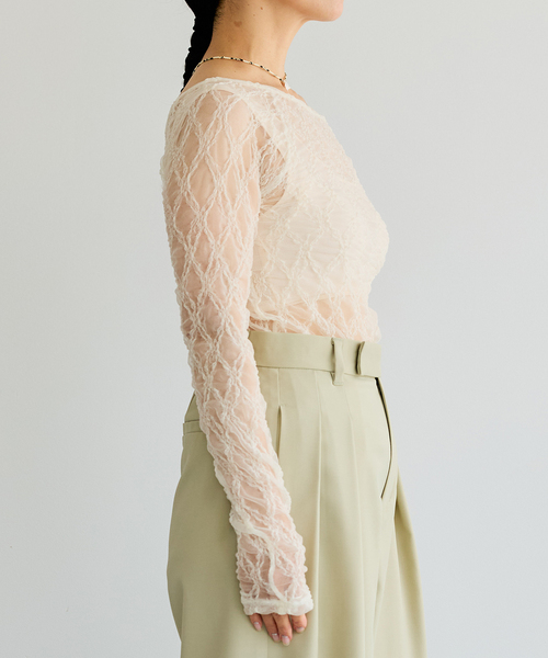 IENA LA BOUCLE(イエナラブークル)の「IENA LA BOUCLE ダイヤlaceカットソー(Tシャツ/カットソー・レディース・ホワイト/ブラック・FREE)」の17枚目の写真