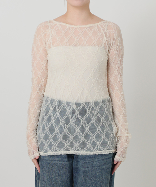 IENA LA BOUCLE(イエナラブークル)の「IENA LA BOUCLE ダイヤlaceカットソー(Tシャツ/カットソー・レディース・ホワイト/ブラック・FREE)」の11枚目の写真