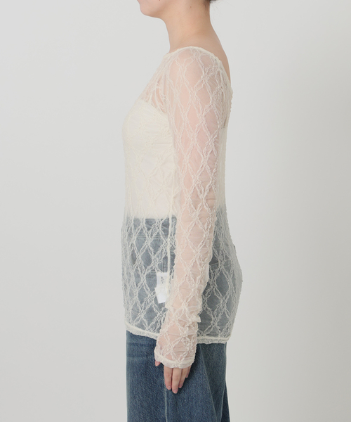IENA LA BOUCLE(イエナラブークル)の「IENA LA BOUCLE ダイヤlaceカットソー(Tシャツ/カットソー・レディース・ホワイト/ブラック・FREE)」の10枚目の写真