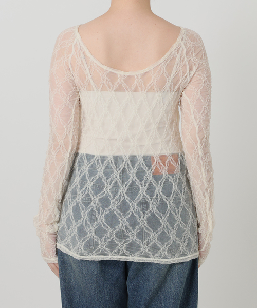 IENA LA BOUCLE(イエナラブークル)の「IENA LA BOUCLE ダイヤlaceカットソー(Tシャツ/カットソー・レディース・ホワイト/ブラック・FREE)」の9枚目の写真