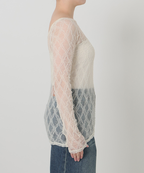 IENA LA BOUCLE(イエナラブークル)の「IENA LA BOUCLE ダイヤlaceカットソー(Tシャツ/カットソー・レディース・ホワイト/ブラック・FREE)」の8枚目の写真