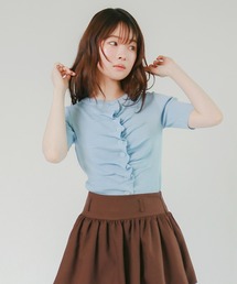 < ZOZOTOWN限定 >ハーフスリーブギャザーカーディガン