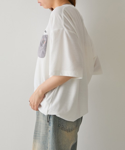 Tom&Jerry(トムアンドジェリー)の「【SETUP7】TOM and JERRY/トムとジェリー ポケット付き 裾ドローコード Tシャツ MNY(Tシャツ/カットソー・レディース・ベージュ/ネイビー/ブラック/ホワイト・L/M)」の13枚目の写真