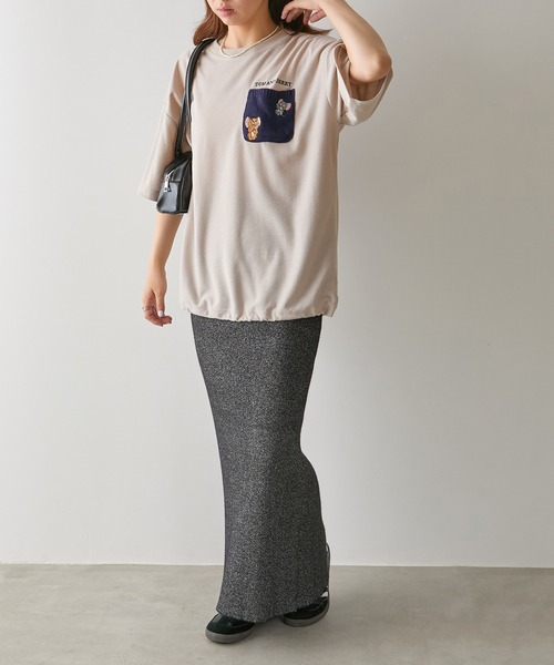 Tom&Jerry(トムアンドジェリー)の「【SETUP7】TOM and JERRY/トムとジェリー ポケット付き 裾ドローコード Tシャツ MNY(Tシャツ/カットソー・レディース・ベージュ/ネイビー/ブラック/ホワイト・L/M)」の9枚目の写真