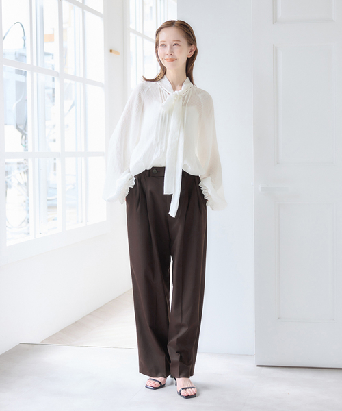 U by SPICK&SPAN(ユーバイスピックアンドスパン)の「シアーストライプ2WAYボウタイブラウス(シャツ/ブラウス・レディース・ブラック/ホワイト・FREE)」の20枚目の写真