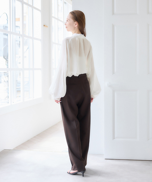 U by SPICK&SPAN(ユーバイスピックアンドスパン)の「シアーストライプ2WAYボウタイブラウス(シャツ/ブラウス・レディース・ブラック/ホワイト・FREE)」の21枚目の写真