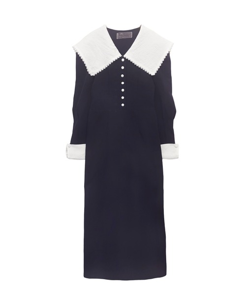 HONEY MI HONEY（ハニーミーハニー）の「stretch jersey sailor one-piece（ワンピース・レディース・ネイビー/ブラック/ホワイト・FREE）」の3枚目の写真