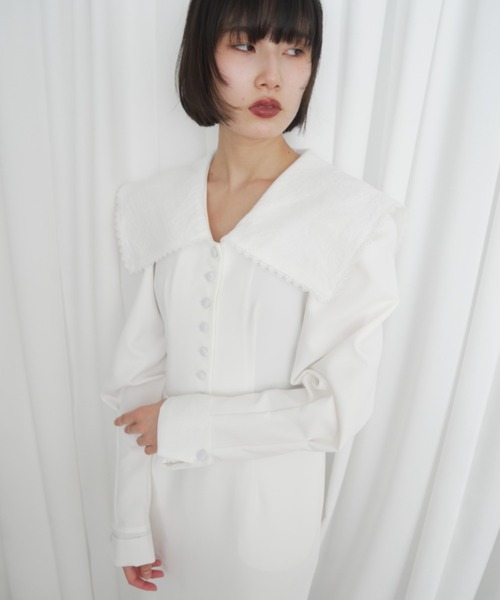 HONEY MI HONEY（ハニーミーハニー）の「stretch jersey sailor one-piece（ワンピース・レディース・ネイビー/ブラック/ホワイト・FREE）」の7枚目の写真