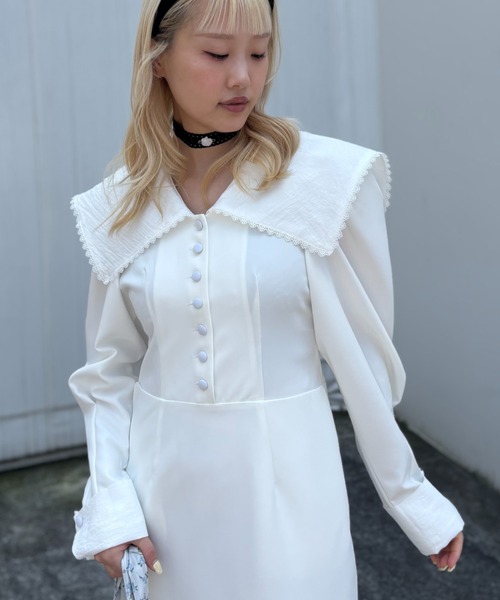 HONEY MI HONEY（ハニーミーハニー）の「stretch jersey sailor one-piece（ワンピース・レディース・ネイビー/ブラック/ホワイト・FREE）」の10枚目の写真