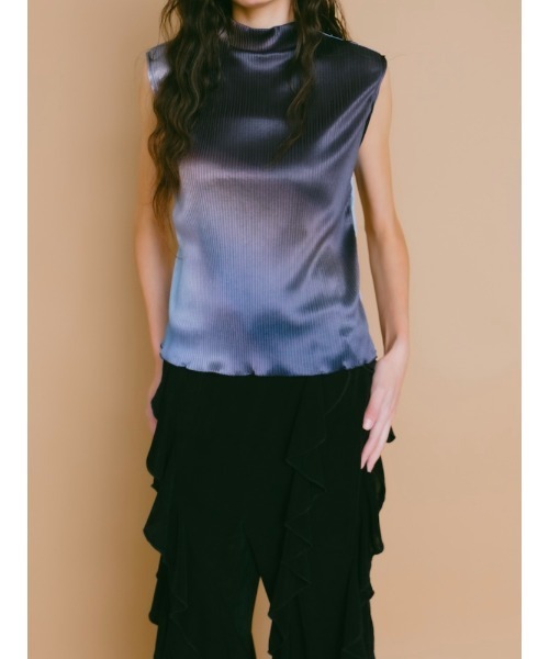 sahara(サハラ)の「Art Print Sleeveless Top(Tシャツ/カットソー・レディース・ブルー/ブラック/ライトブルー・FREE)」の8枚目の写真