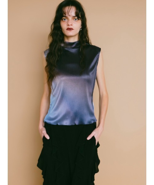 sahara(サハラ)の「Art Print Sleeveless Top(Tシャツ/カットソー・レディース・ブルー/ブラック/ライトブルー・FREE)」の6枚目の写真
