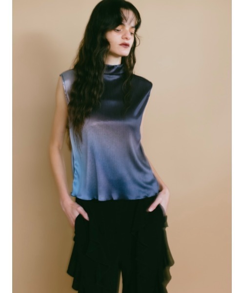 sahara(サハラ)の「Art Print Sleeveless Top(Tシャツ/カットソー・レディース・ブルー/ブラック/ライトブルー・FREE)」の4枚目の写真