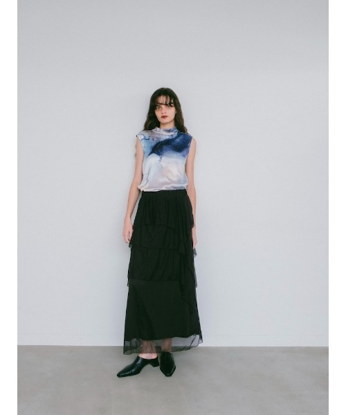 sahara(サハラ)の「Art Print Sleeveless Top(Tシャツ/カットソー・レディース・ブルー/ブラック/ライトブルー・FREE)」の16枚目の写真