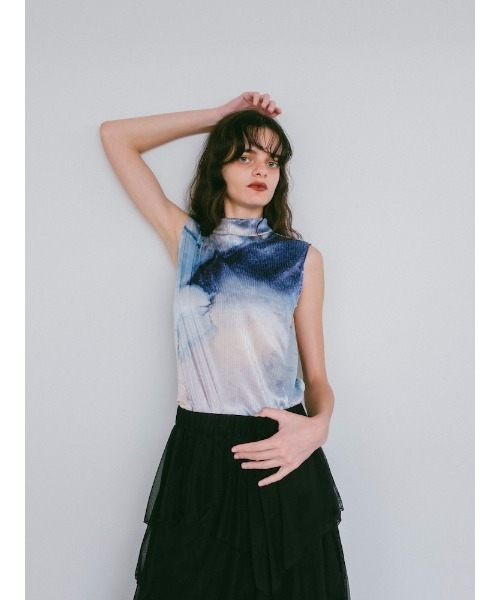 sahara(サハラ)の「Art Print Sleeveless Top(Tシャツ/カットソー・レディース・ブルー/ブラック/ライトブルー・FREE)」の13枚目の写真